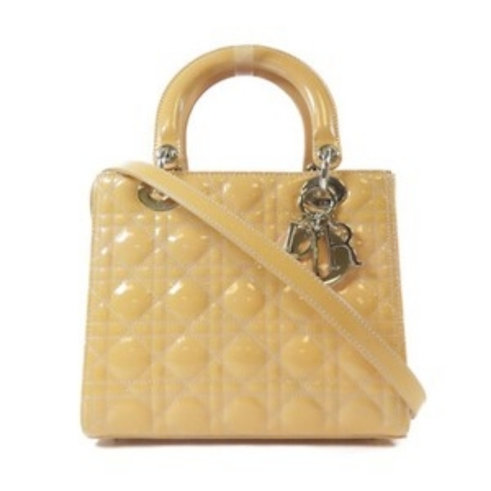Christian Dior Lady Dior – Rose Tea Patent Leather – SHW – W/ Shoulder Strap